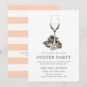 Convite Festa Pérola Oyster   Listras de Pêssego