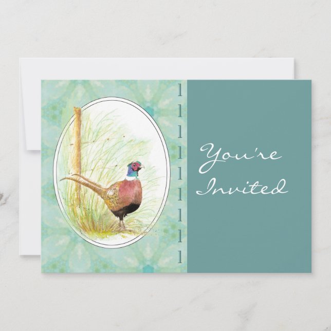 Convite Festa Personalizada Convidar Faisão Com Colagem Pe (Frente)