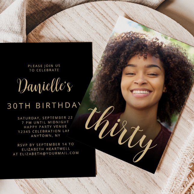 Convite Festa Personalizada de 30 aniversário de 30 anos (Criador carregado)