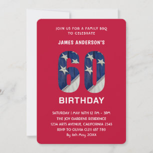 Convite Festa Personalizada de 60º aniversário do CHURRASC