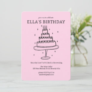 Convite Festa Personalizada de Bolo de Bolo de Bolo de Bri