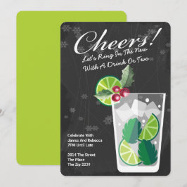Convite Festa Personalizada de Coquetel Mojito de Ano Novo
