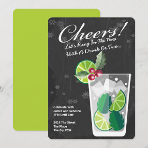 Convite Festa Personalizada de Coquetel Mojito de Ano Novo