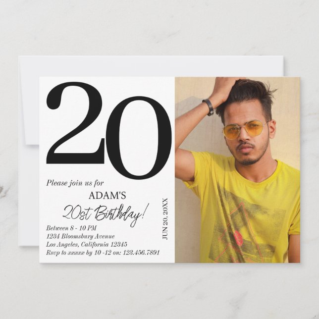 Convite Festa Personalizada de Crianças de Aniversário (Frente)
