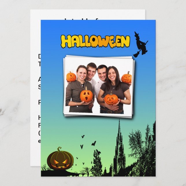 Convite Festa Personalizada de Fotografia de Pumpkin da Br (Frente/Verso)