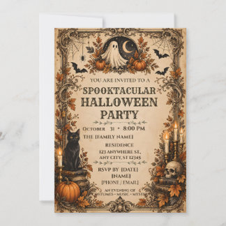 Convite Festa Personalizada de Halloween Vintage