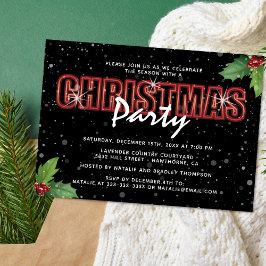 Convite Festa Personalizada de Natal com Azevinho