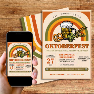 Convite Festa Personalizada de Oktoberfest Retro dos Anos