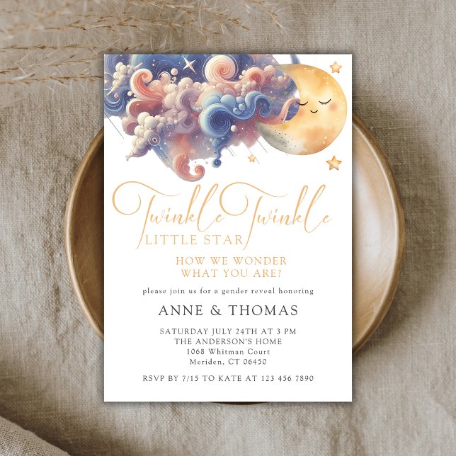 Convite Festa Personalizada de Revelação de Pequeno Gênero (Criador carregado)