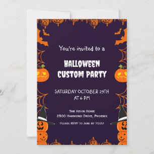 Convite Festa Personalizada do Halloween para Crianças