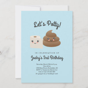Convite Festa Personalizada Kawaii Cocô & Papel Higiênico
