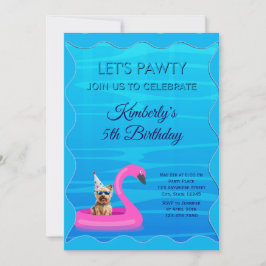 Convite Festa Personalizada na Piscina para Cachorros