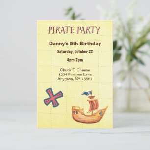 Convite Festa Pirata Aniversário Infantil Personalizado