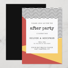 Convite Festa pós-fim de noite com estilo Pop art Memphis 