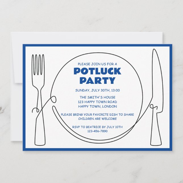 CONVITE FESTA POTLUCK PERSONALIZÁVEL (Frente)