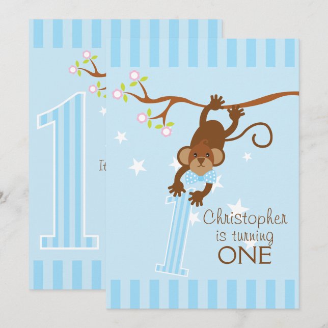 Convite Festa primeiro aniversario de Bandas Azuis de Maca (Frente/Verso)