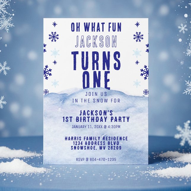 Convite Festa primeiro aniversario de inverno na neve Nata (1st Birthday Party Winter Snow Christmas Invitation
)
