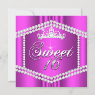 Convite Festa Princesa Rosa Quente Sweet 16 com Corte de D