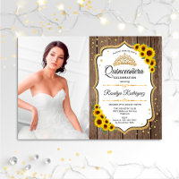 Festa Quinceanera com Foto - Rústica dos Girassóis