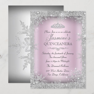 Convite Festa Quinceanera Rosa Terra de Encantamento de In