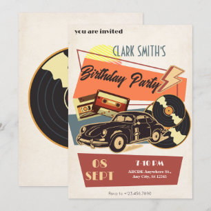 Convite Festa retrô