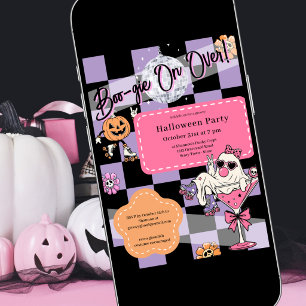 Convite Festa Retrô de Halloween Boo-gie