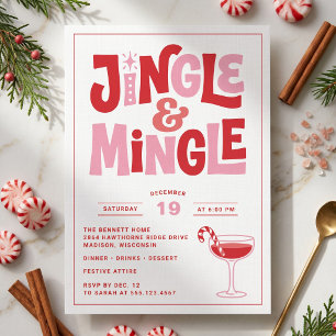 Convite Festa Retro de Natal Jingle e Mingle