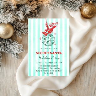 Convite Festa Retro do Papai Noel Secreto de Natal
