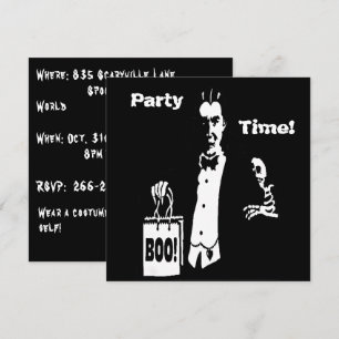 Convite Festa Retro do Vampiro Boo Tempo do Doce ou Traves