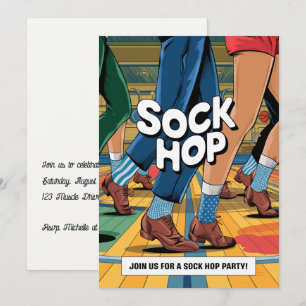Convite Festa Retro Sock Hop