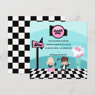 Convite Festa Retro Sock Hop