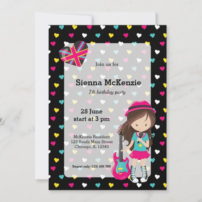 Convite Festa Rockstar (Frente)