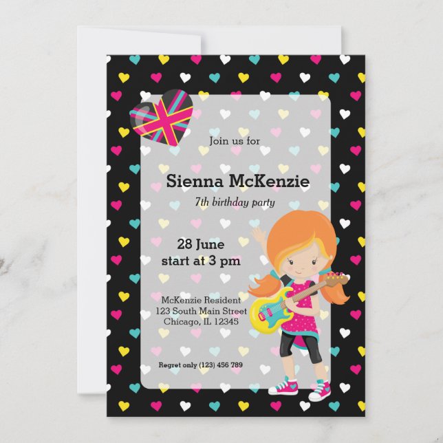 Convite Festa Rockstar (Frente)