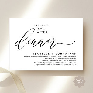 Convite Festa Romântica de Casamento com Jantar Feliz para