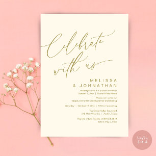 Convite Festa Romântica de Jantar de Casamento, Celebre co