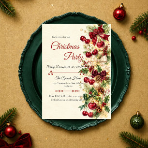 Convite Festa Romântica de Natal com Cereja