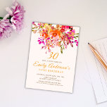 Convite Festa Romântica Romântica Brilhante aniversário de<br><div class="desc">Bright Floral Romântico Convite de festas aniversário de 30 anos Belo convite de festas floral brilhante elegante. Os favores e decorações de festas estão disponíveis no nosso compro Zazzle. Se estiver procurando algum item específico,  entre em contato conosco.</div>
