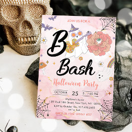 Convite Festa Rosa Boo Bash Halloween