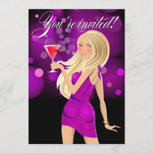Convite Festa roxa do Partido para Qualquer Propósito