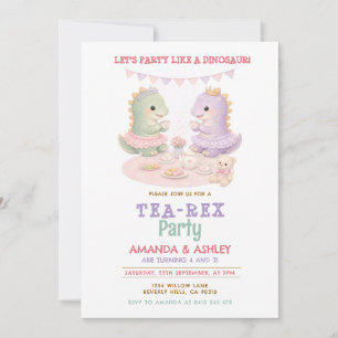 Convite Festa Roxo Pastel Como Um Dinossauro Aniversário C