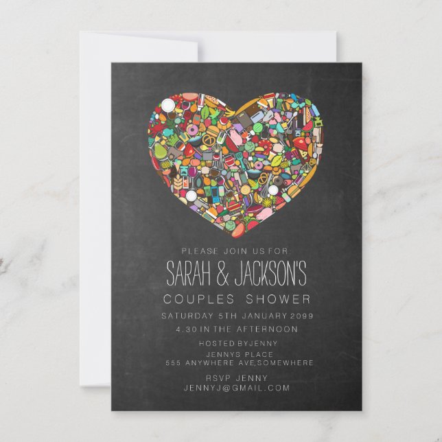 Convite Festa Russa de Chá de panela de Chalkboard Kitchen (Frente)