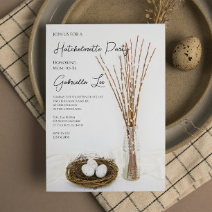 Convite Festa Rustic White Eggs Hatchelorette