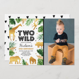 Convite Festa Safari de Dois segundos aniversários Selvage