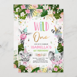 Convite Festa Selvagem Selvagem Safari, Dourada de Anivers