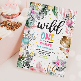 Convite Festa Selvagem Selvagem Safari, Dourada de Anivers