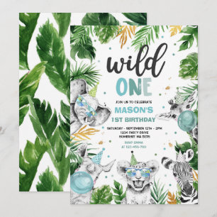 Convite Festa Selvagem Selvagem Safari, Dourada de Anivers