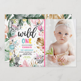 Convite Festa Selvagem Selvagem Selvagem de Safari Dourada