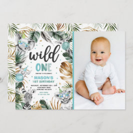 Convite Festa Selvagem Selvagem Selvagem de Safari Dourada