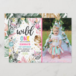 Convite Festa Selvagem Selvagem Selvagem de Safari Dourada