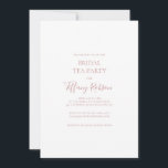 Convite Festa Simples de Chá de Rosa Dourada Bridal<br><div class="desc">Este simples convite de festas elegante de chá de noiva rosa de ouro é perfeito para o seu clássico casamento de ouro minimalista de rosa. Design apresenta a típica vintage mínima fonte de ouro emboscada contemporânea chic e delicada caligrafia formal romântica. É excelente para primavera, verão, outono ou casamentos de...</div>